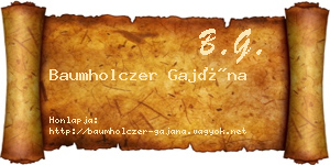 Baumholczer Gajána névjegykártya
